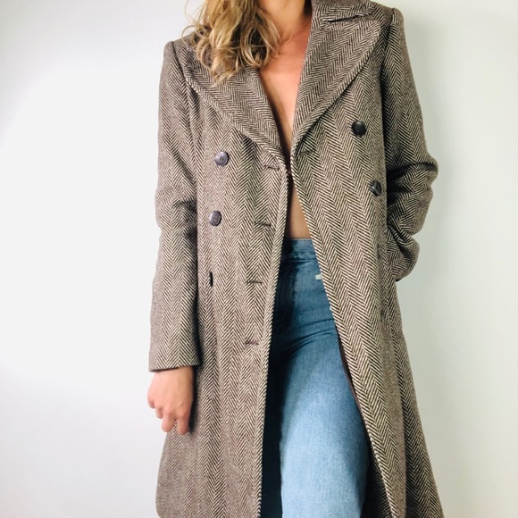 herringbone coat zara